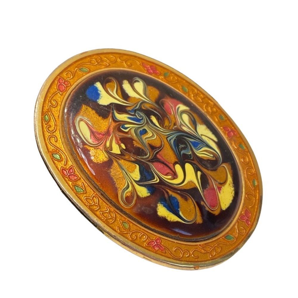 Vintage Abstract Enamel Brooch - Picture 5 of 14